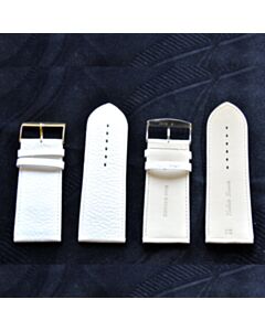32 mm White Leather Watch Strap