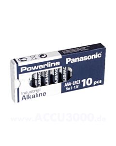  AAA Panasonic Industrial paristot LR03 10-kpl. pakkaus