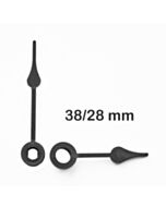 Mustat viisarit 38/28 mm muovia