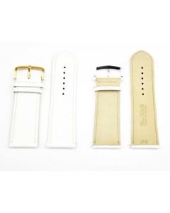 30 mm White Leather Watch Strap