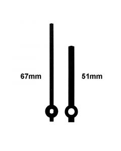 Mustat viisarit E215-067-051 muovia