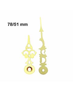 Antique Gold Plated Clock Hands 78/51 mm